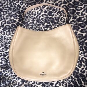 Coach Nomad Glovetanned Leather Hobo Bag Beechwood Brown Beige